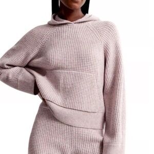 NEW For The Republic Light Violet  Waffle Knit Oversized Hoodie Sweater XS